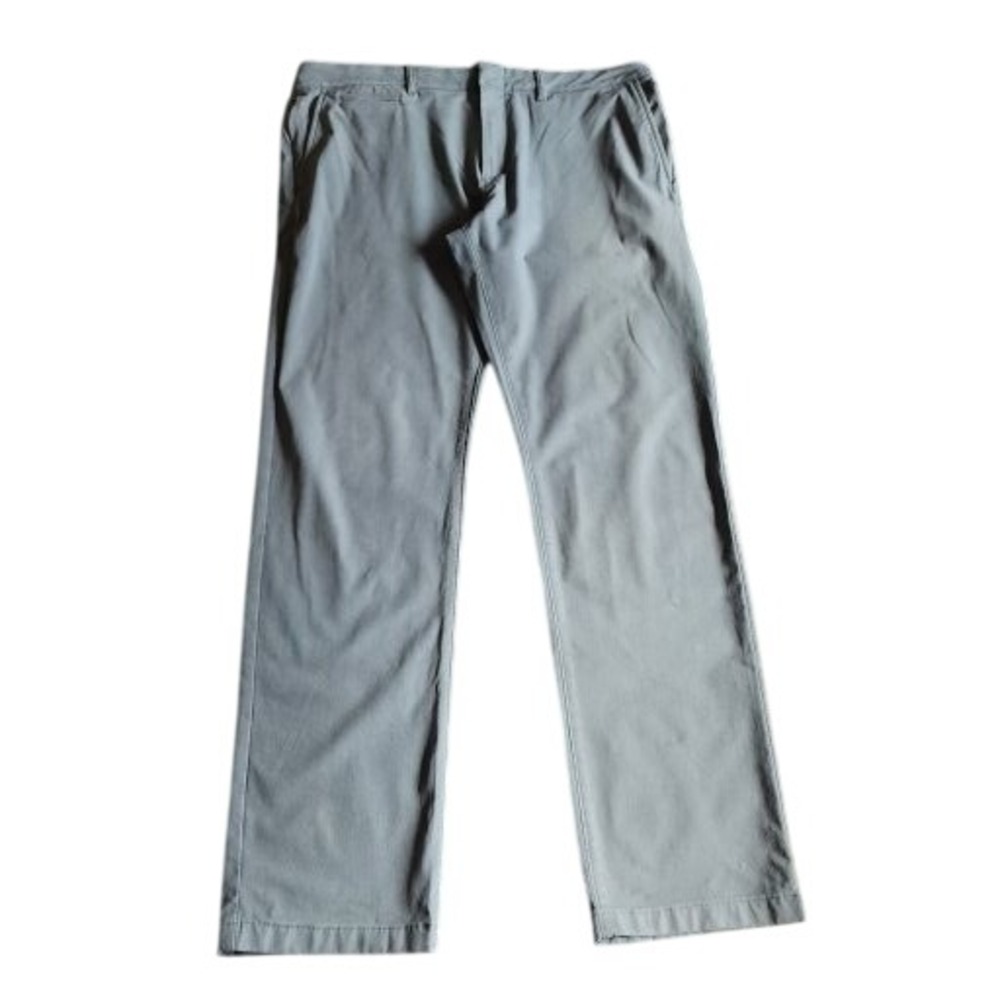 J.Crew Mens 484 Slim Tech Chino Grayish/Blue Stretch Cotton Nylon Trousers 34x32